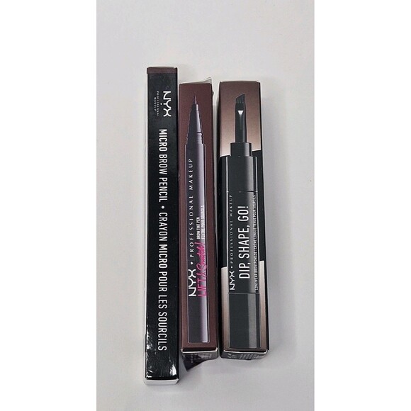 3 SEALED NYX BRUNETTE Eyebrow Sets, Micro Brow Pencil, Tint Pen & Pomade New - Picture 2 of 5